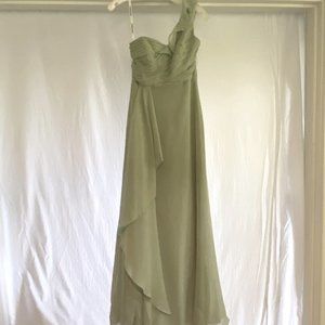 Sea Foam Green Floor Length Bridesmaid Dress